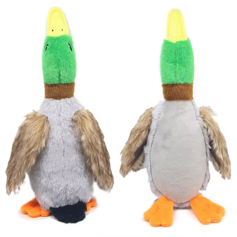 Plush Duck Squeaky Dog Toy - Chew Rope and Dental Cleaning Accessory for Pets