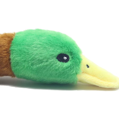 Plush Duck Squeaky Dog Toy - Chew Rope and Dental Cleaning Accessory for Pets