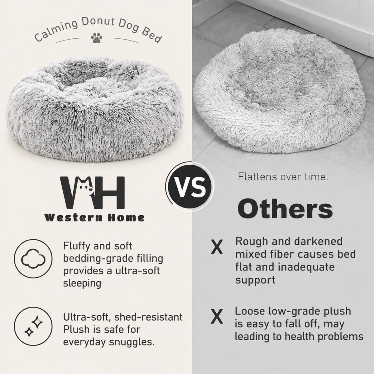 Calming Donut Cat Bed and Small Dog Bed, Washable 20" in Pink