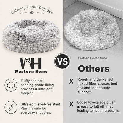 Calming Donut Cat Bed and Small Dog Bed, Washable 20" in Pink