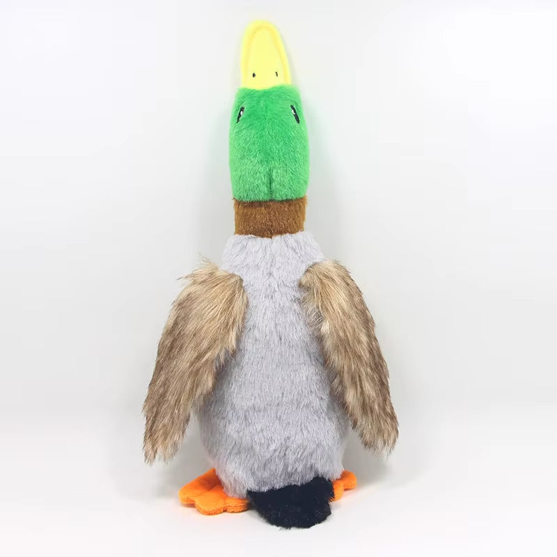 Plush Duck Squeaky Dog Toy - Chew Rope and Dental Cleaning Accessory for Pets