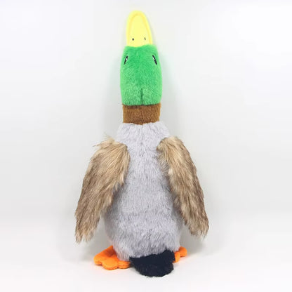 Plush Duck Squeaky Dog Toy - Chew Rope and Dental Cleaning Accessory for Pets